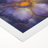 Canvas Art for Dining Area – Bold Purple & Gold Floral Print