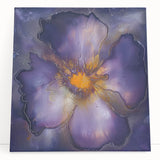 Canvas Art for Dining Area – Bold Purple & Gold Floral Print