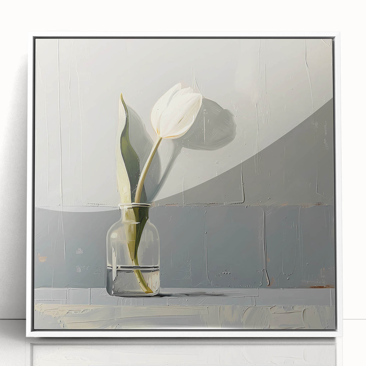 Minimalist Tulip Wall Art - Modern Living Room Canvas & Framed Print