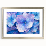 Abstract floral art frame with a silver mat, showcasing vibrant colors and intricate designs, perfect for modern decor and enhancing home aesthetics.