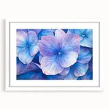 Abstract floral design frame with a white mat, showcasing vibrant colors and intricate patterns, ideal for enhancing modern home decor or art displays.