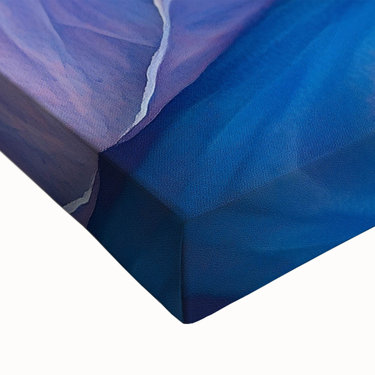 Close-up of vibrant abstract floral canvas art showcasing bold colors of pink, blue, and green, perfect for modern home décor and artistic expression.