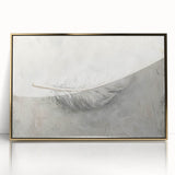 Framed abstract minimalist wall art featuring a gold acrylic design, elegantly displayed against a neutral background, perfect for modern home decor.