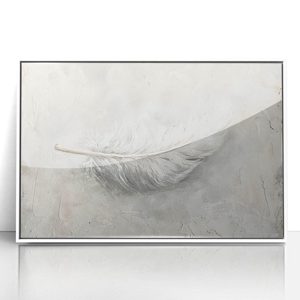 Framed abstract minimalist wall art featuring a sleek white design, perfect for modern decor. Ideal for enhancing living spaces with a stylish touch.