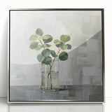 Minimalist Eucalyptus Wall Art - Modern Canvas for Living Room