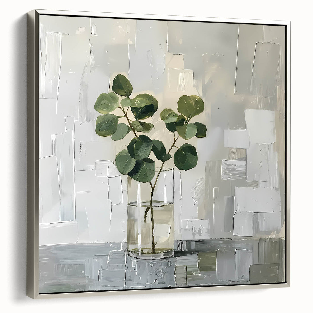 Minimalist Eucalyptus Wall Art - Modern Canvas for Living Room