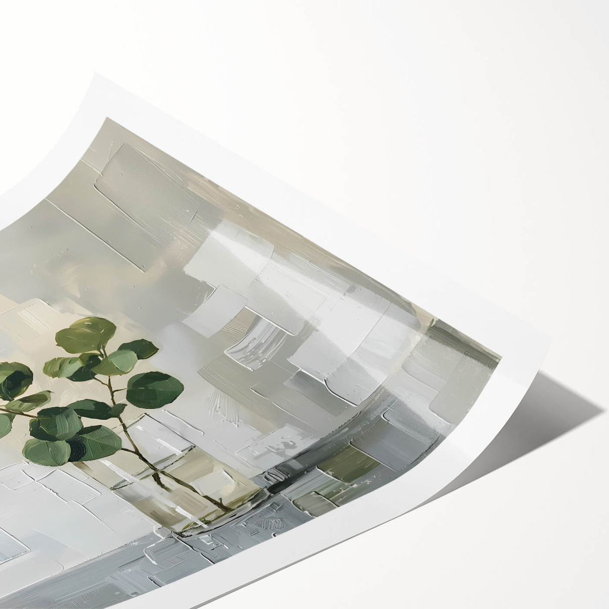 Minimalist Eucalyptus Wall Art - Modern Canvas for Living Room