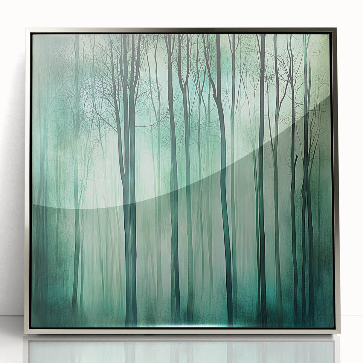 Framed acrylic artwork showcasing vibrant abstract floral designs in silver tones, ideal for modern home decor. Perfect for adding elegance to any interior space.
