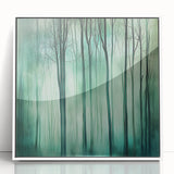 Framed acrylic artwork showcasing vibrant abstract florals in shades of pink, blue, and green, set against a clean white background, ideal for modern home decor.