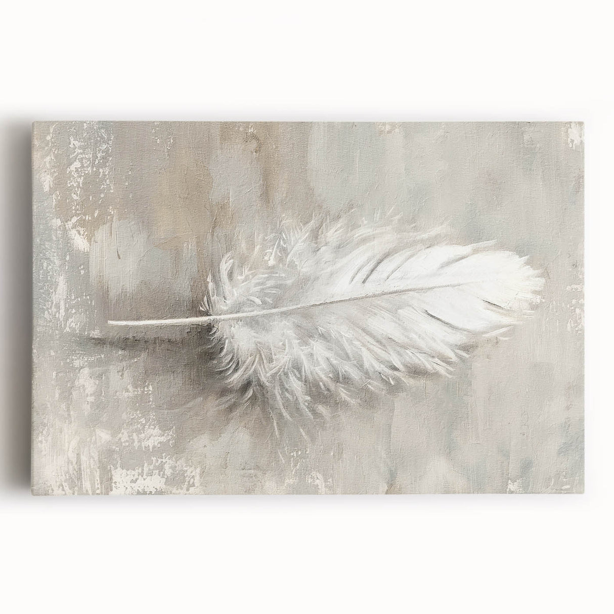 Abstract minimalist wall art stretched on canvas, showcasing soft pastel colors and geometric shapes, perfect for modern home decor. Ideal for enhancing living spaces with a touch of elegance and creativity.