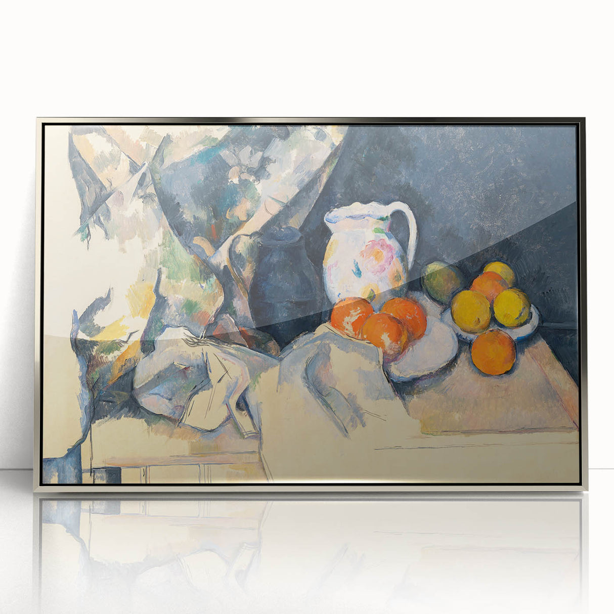 Cézanne Curtain and Fruit Still Life - Impressionist Wall Art Print