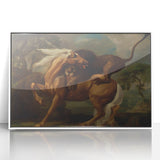 Romanticism Art: Lion Attacking a Horse by Stubbs - Wildlife Canvas Print