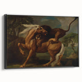 Romanticism Art: Lion Attacking a Horse by Stubbs - Wildlife Canvas Print