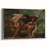 Romanticism Art: Lion Attacking a Horse by Stubbs - Wildlife Canvas Print