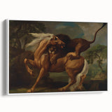 Romanticism Art: Lion Attacking a Horse by Stubbs - Wildlife Canvas Print