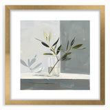 Minimalist Olive Branch Wall Art - Modern Canvas for Living Room