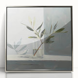 Minimalist Olive Branch Wall Art - Modern Canvas for Living Room
