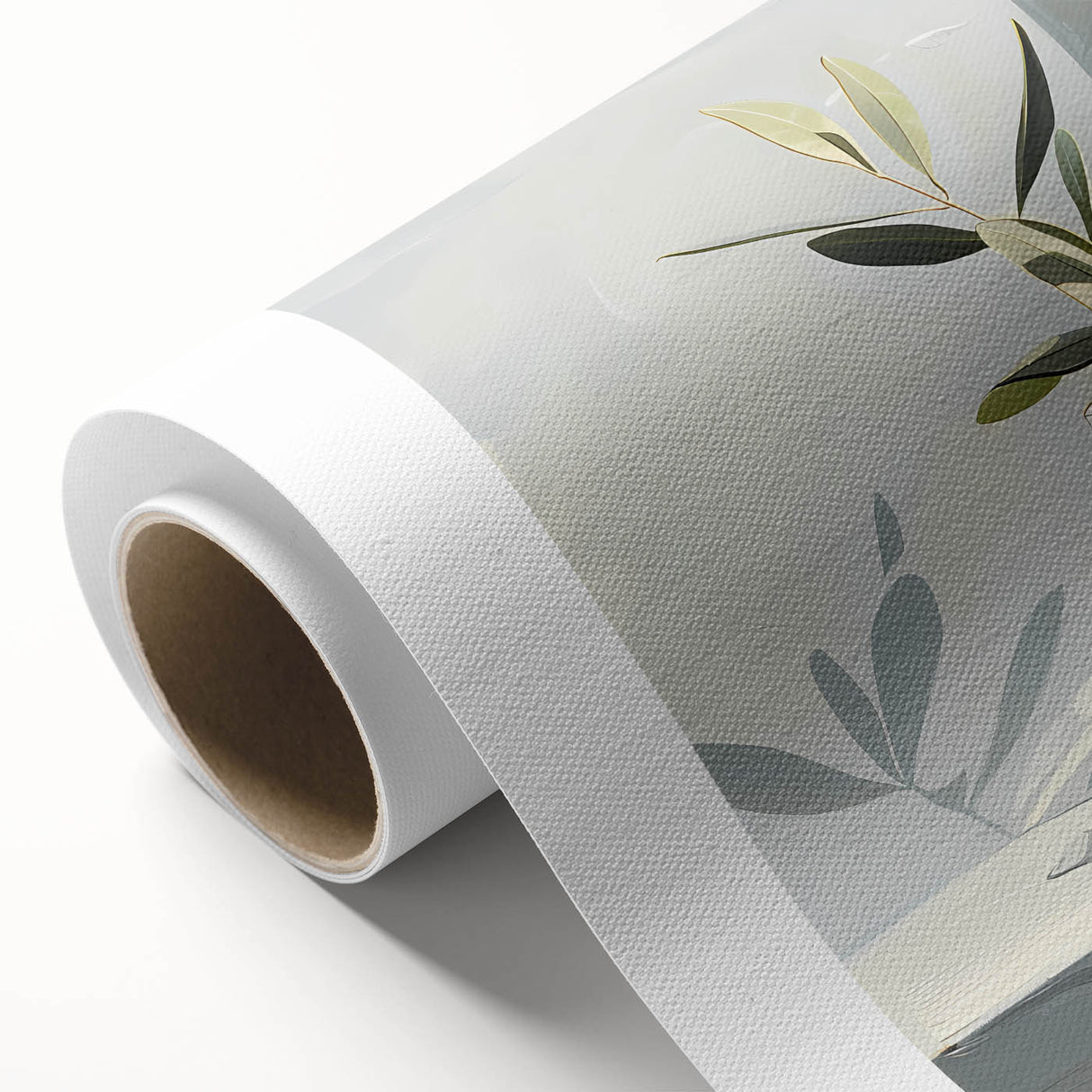 Minimalist Olive Branch Wall Art - Modern Canvas for Living Room