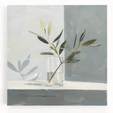 Minimalist Olive Branch Wall Art - Modern Canvas for Living Room
