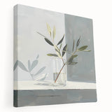 Minimalist Olive Branch Wall Art - Modern Canvas for Living Room