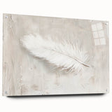 Abstract minimalist wall art displayed in a side view, showcasing vibrant acrylic glass with stylish pins, perfect for modern interior decor. The artwork features a blend of soft colors and geometric shapes, adding a contemporary touch to any room.