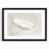 Abstract minimalist wall art framed in black, showcasing geometric shapes and soft neutral tones, perfect for modern home decor.