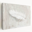 Abstract minimalist wall art on stretched canvas, showcasing soft pastel colors and geometric shapes, perfect for modern home decor or office aesthetics.