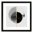 Minimalist Abstract Wall Art – Black, Gold & Gray Circle Design