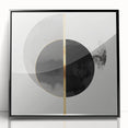 Minimalist Abstract Wall Art – Black, Gold & Gray Circle Design