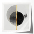Minimalist Abstract Wall Art – Black, Gold & Gray Circle Design