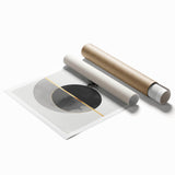 Minimalist Abstract Wall Art – Black, Gold & Gray Circle Design