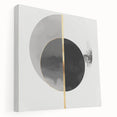 Minimalist Abstract Wall Art – Black, Gold & Gray Circle Design