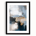 Framed Dining Room Prints – Gold & Blue Abstract Canvas Art