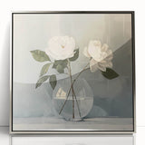 Elegant White Roses Wall Art - Modern Canvas for Living Room Décor