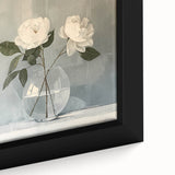 Elegant White Roses Wall Art - Modern Canvas for Living Room Décor