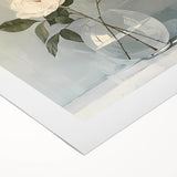 Elegant White Roses Wall Art - Modern Canvas for Living Room Décor