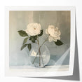 Elegant White Roses Wall Art - Modern Canvas for Living Room Décor