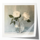Elegant White Roses Wall Art - Modern Canvas for Living Room Décor