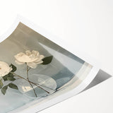 Elegant White Roses Wall Art - Modern Canvas for Living Room Décor
