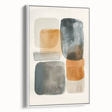 Framed minimalist wall art featuring an abstract design with soft white tones, showcased in a side view to highlight its elegant, modern aesthetic suitable for contemporary decor.