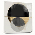 Large Abstract Wall Art – Bold Black & Gold Geometric Circles