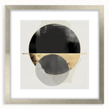 Large Abstract Wall Art – Bold Black & Gold Geometric Circles