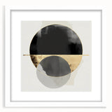 Large Abstract Wall Art – Bold Black & Gold Geometric Circles