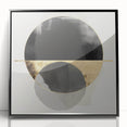 Large Abstract Wall Art – Bold Black & Gold Geometric Circles