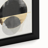 Large Abstract Wall Art – Bold Black & Gold Geometric Circles
