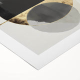 Large Abstract Wall Art – Bold Black & Gold Geometric Circles