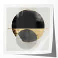 Large Abstract Wall Art – Bold Black & Gold Geometric Circles