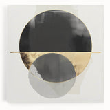 Large Abstract Wall Art – Bold Black & Gold Geometric Circles