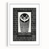 Modern Wall Art: Bold Owl Illustration in Black & White – Minimalist Decor