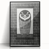 Modern Wall Art: Bold Owl Illustration in Black & White – Minimalist Decor